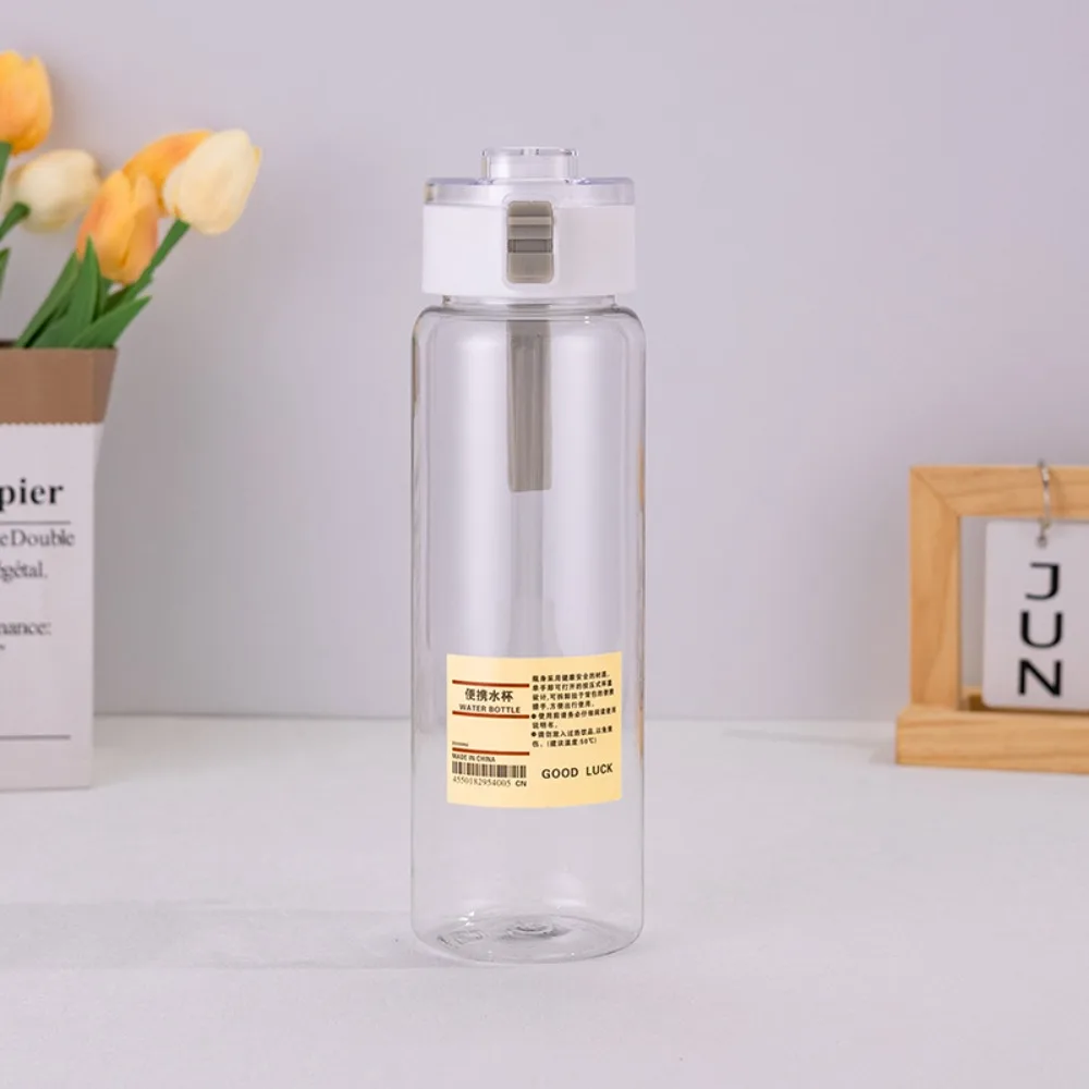 Transparent Water Bottle Portable With Time Scale PC Tumbler Cup Plastic Handy Cup