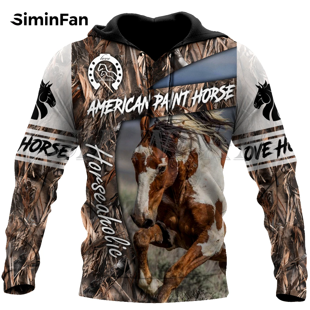 American Paint Horse Men 3D Printed Hoodies Unisex Casual Sweatshirt Harajuku Pullover Women Tracksuit Zip Jacket Punk Style H12