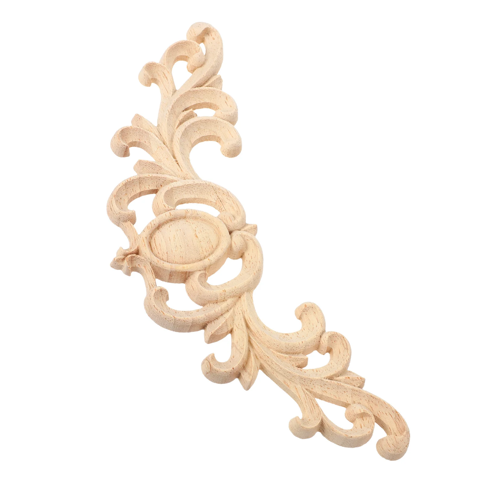 

1pc Decorative Carved Wood Onlay European Style Applique for Door Cabinet Furniture Wall DIY Craft Flower Decal Trim