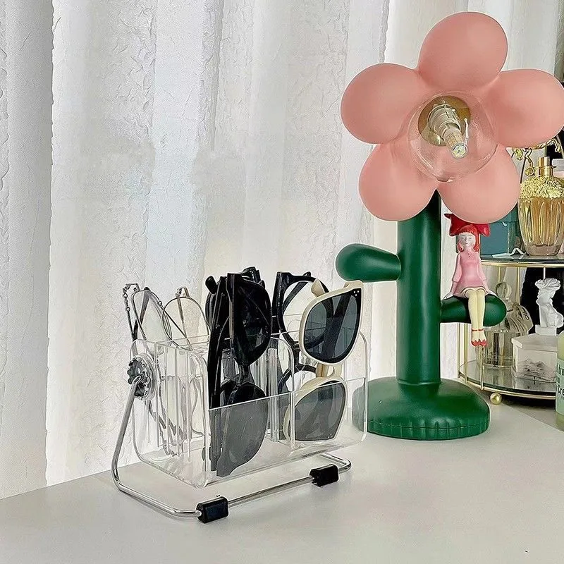 CuteLife Rotatable Acrylic Stand Storage Shelf Home Decoration Phone Remote Control Holder Bathroom Makeup Organizer Table Shelf