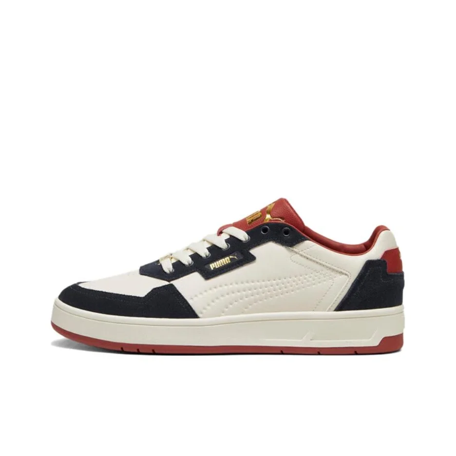 PUMA Court Classic Low top Skateboard Shoes Unisex White Marine Blue 395087-05