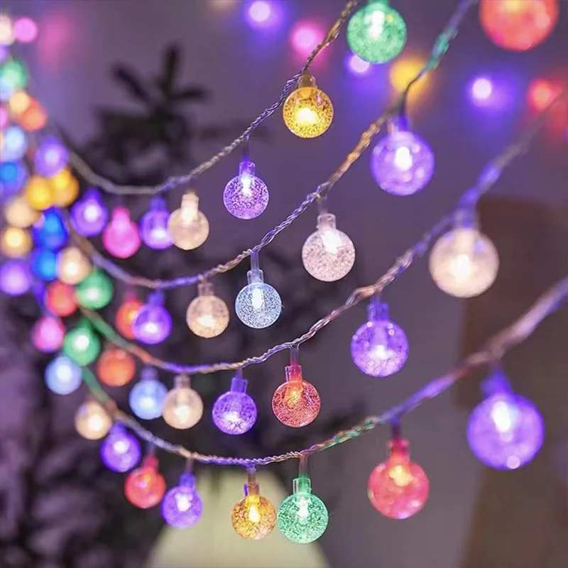 LED Bubble Ball String Lights USB/Battery Operated Indoor Fairy Light for Wedding Holidays New Year 2026 Decorations10/20/40LED
