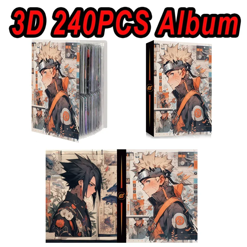 Naruto Uzumaki Álbum de cartões, Pasta de cartões, Kakashi, Uchiha, Sasuke, Hatake Kakashi, Mapa, Letter Folder, Notebook Game Collection, Toy Gift,