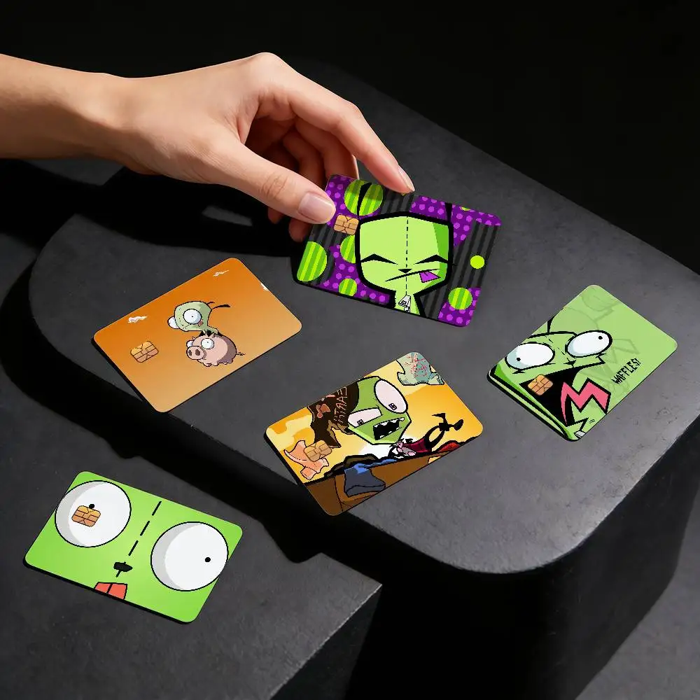 funny cartoon art face G-GIR I-Invader Z-Zim Decor Exquisite Card Sticker for Debit Credit Bank Cards Skin Cover Gift Student