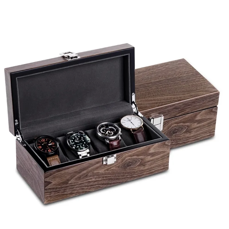 Walnut Wood Watch Box Storage Case Large Mechanical Watch Boxes Organizer Bracelet Jewelry Watches Display Collection Accessory