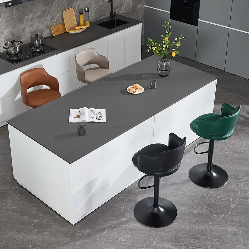 Chaise de bar moderne Simple, réception élévatrice, chaise à dossier, chaise d'îlot, tabouret haut, comptoir de bar de luxe léger