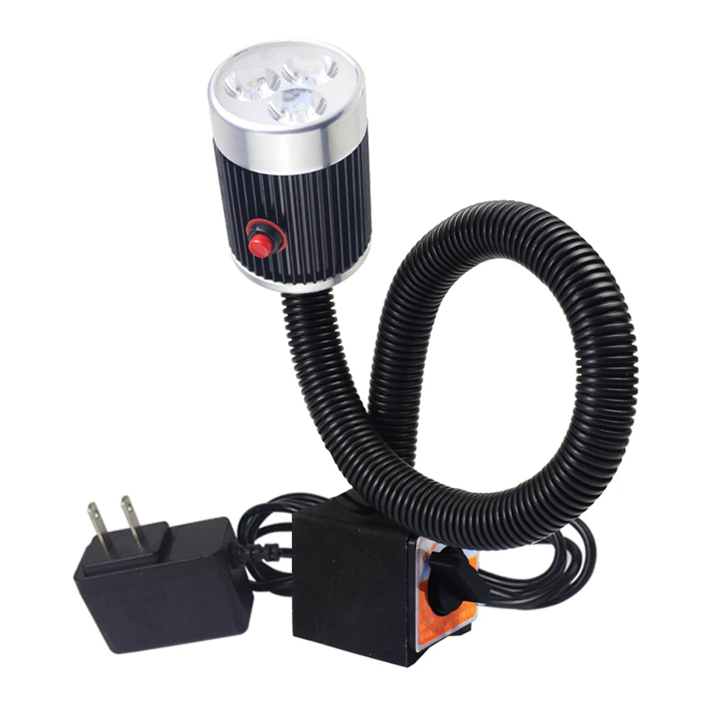 Luz Led de trabajo impermeable, Base magnética ajustable, Flexible, cuello de cisne largo, 6W, 110V-220V