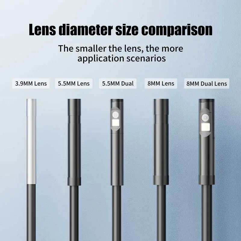 WiFi Industrial Endoscope Single&Dual Lens Options 1080P Camera for IOS/Android Wireless Borescope 2600mAh for Inspection Car view 2