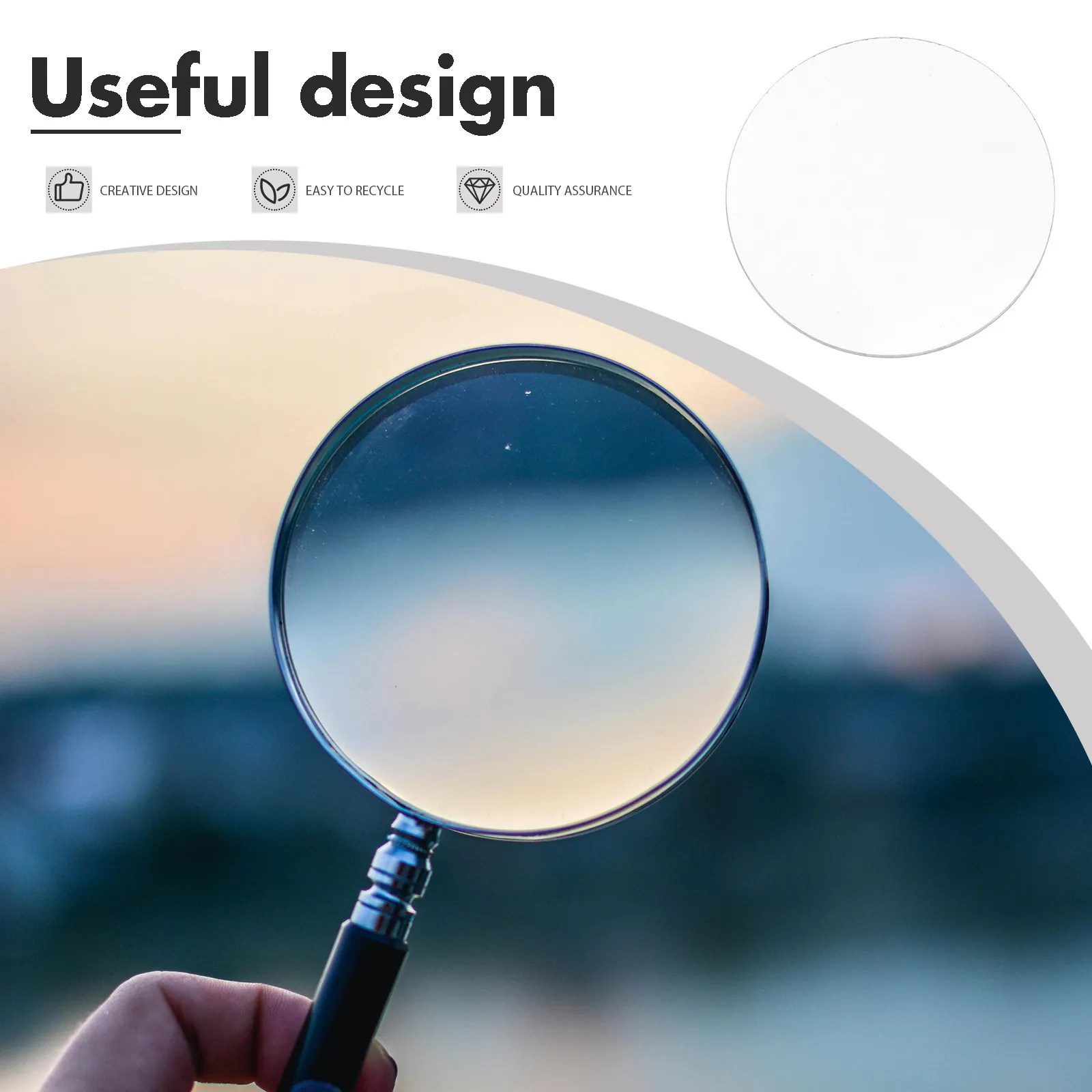 Clear Magnification Convex Lens Small Compact Optical Magnifier Lens Ideal for Physics Teaching Labs Solar Focus Experiments