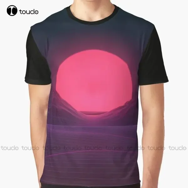 Neon Sunset Graphic Synthwave, Vaporwave, Retrowave T-Shirt Digital Printing Tee Shirts Streetwear Xxs-5Xl New Popular Unisex