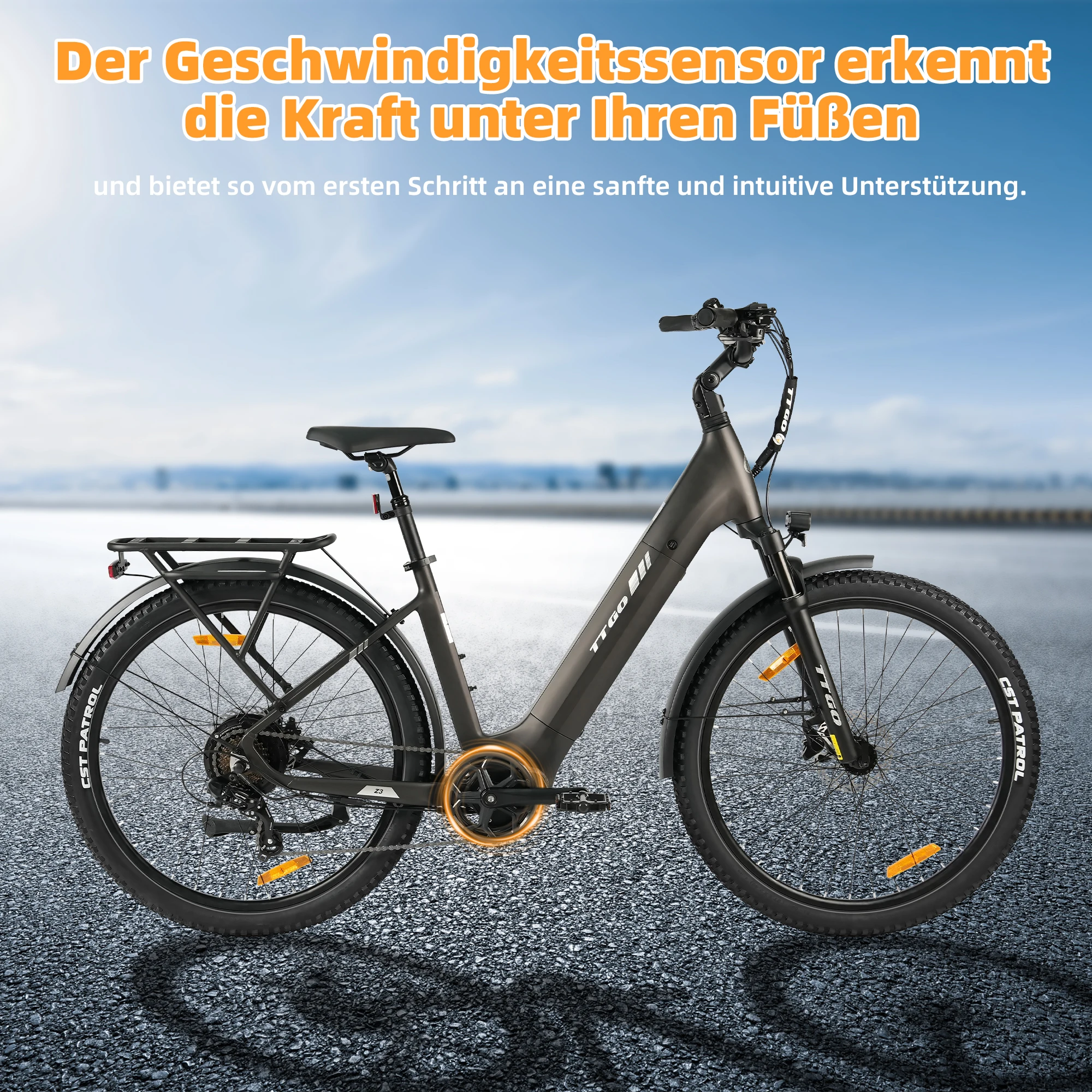 TTGO Z3 27,5 Zoll Erwachsenen-Elektrofahrrad 250W Motor 48V15Ah Akku City E-Bike 120 KM Reichweite Elektrofahrrad für Männer & Frauen – Detail 2