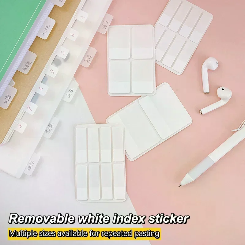 

40/80/160 страниц, матовые простые чистые белые индексные наклейки, прозрачные этикетки, наклейки «сделай сам», липкие заметки, офисные школьные принадлежности