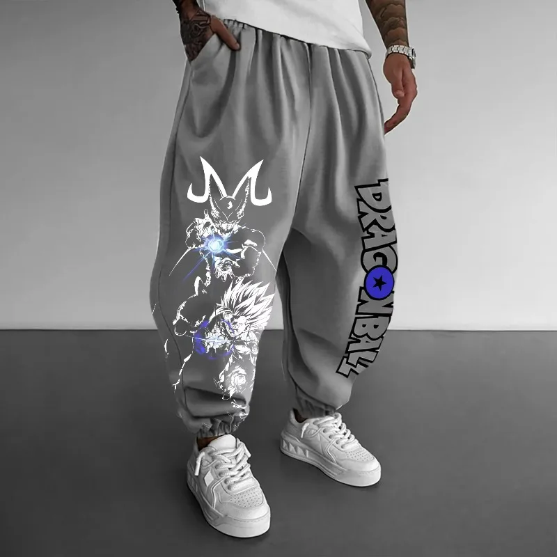 Celana Olahraga Musim Gugur Musim Dingin Pria Celana Grafis Anime Jepang Dragon Ball Z Celana Harajuku Y2k Pakaian Jalanan 100% Katun Legging Kasual