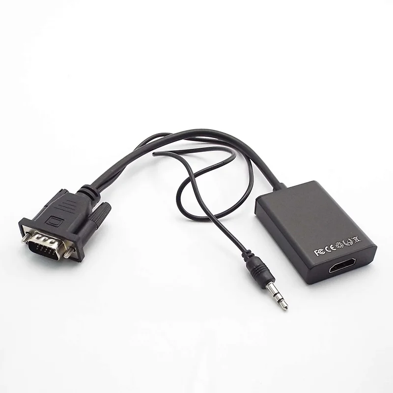 1080P Full HD VGA To HDMI-compatible Converter Cable Audio Output VGA Adapter For PC Laptop To HDTV Projector C3