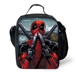 Marvel Cartoon Deadpool borsa di grande capacità isolata per bambini per ragazzo ragazza studente Picnic all'aperto Resuable Thermal Cooler Lunch Box