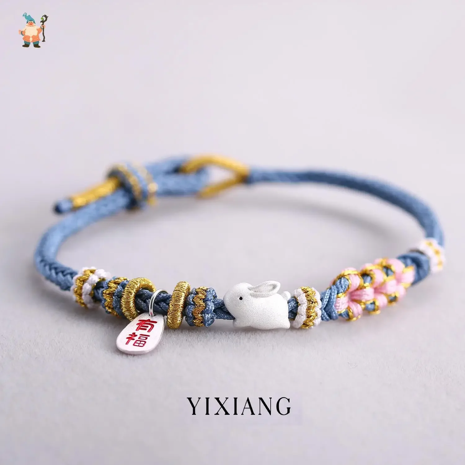 Chinese Zodiac Bracelet S925 Sterling Silver Frosted Birthday Year Little Peach Blossom Woven Red Hand Rope Female Birthday Gift