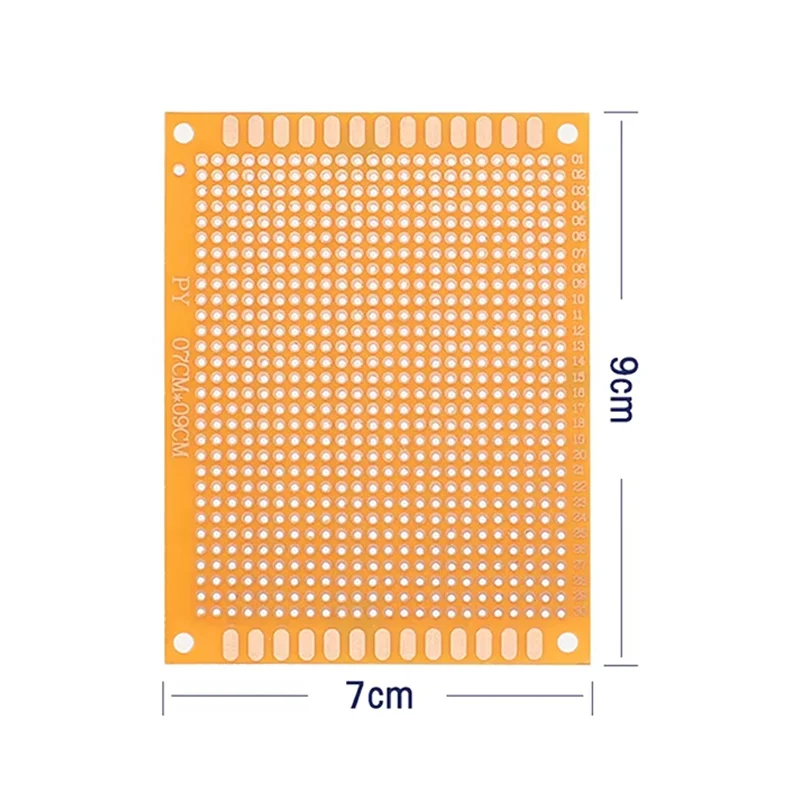 10pcs PCB Universal Board Single Side Yellow 5*7CM,7 X 9Cm,PCB Board Prototype Perforated Grid Board Kit, for DIY Soldering