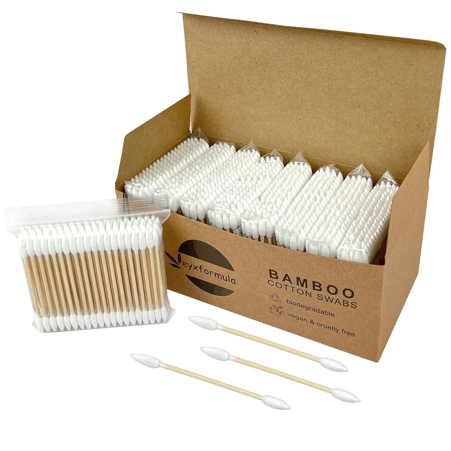 

900 Ct Pointed Cotton Swabs, Bamboo Sticks, Precision Tips for Makeup & Nail Art