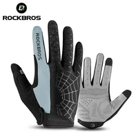 ROCKBROS-guantes de ciclismo de primavera para hombre y mujer, manoplas antideslizantes transpirables con dedos completos, equipo para montar en bicicleta de montaña y carretera