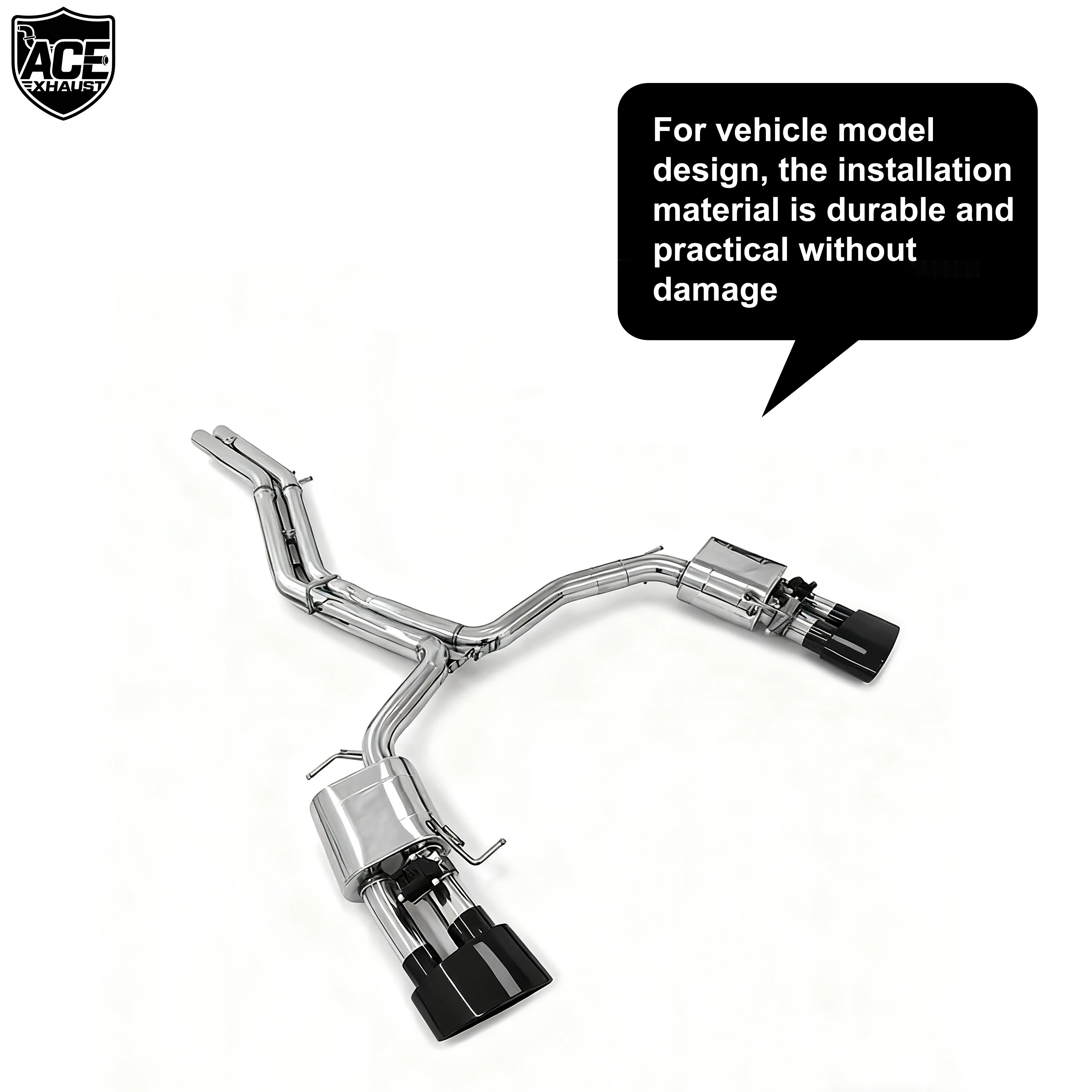 ACE Factory Maßgefertigtes SUS304 Valvetronic Auspuffrohr für Audi RS6 RS7 C7 4.0T Sport-Klappenschalldämpfer Catback-Auspuffanlagen – Detail 5