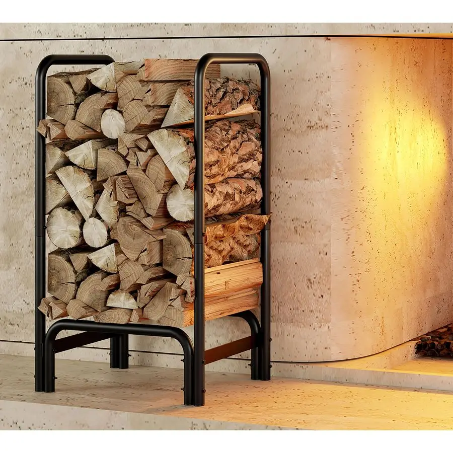 

Подставка для дров для камина, черная, разборная, для использования в помещении и на улице, держатель для хранения дров