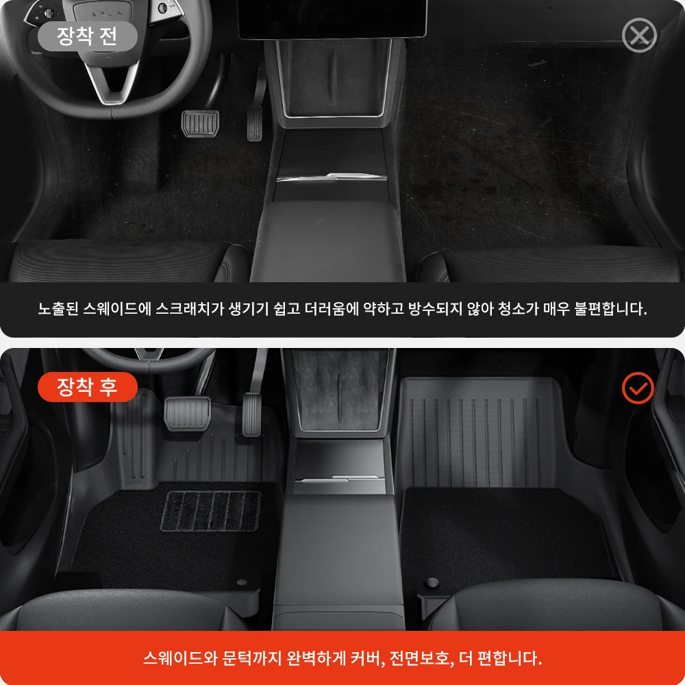 YZ 도어 실 보호 스트립이 있는 테슬라 모델 Y 주니퍼 2025-2026 플로어 매트용,... - 2