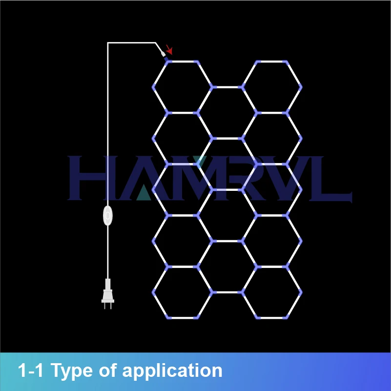 Hexagon Led Splicing 2-Pin cable for LED Lamp is Suitable for Bordered Honeycomb LED Tube Ceiling 110-240V