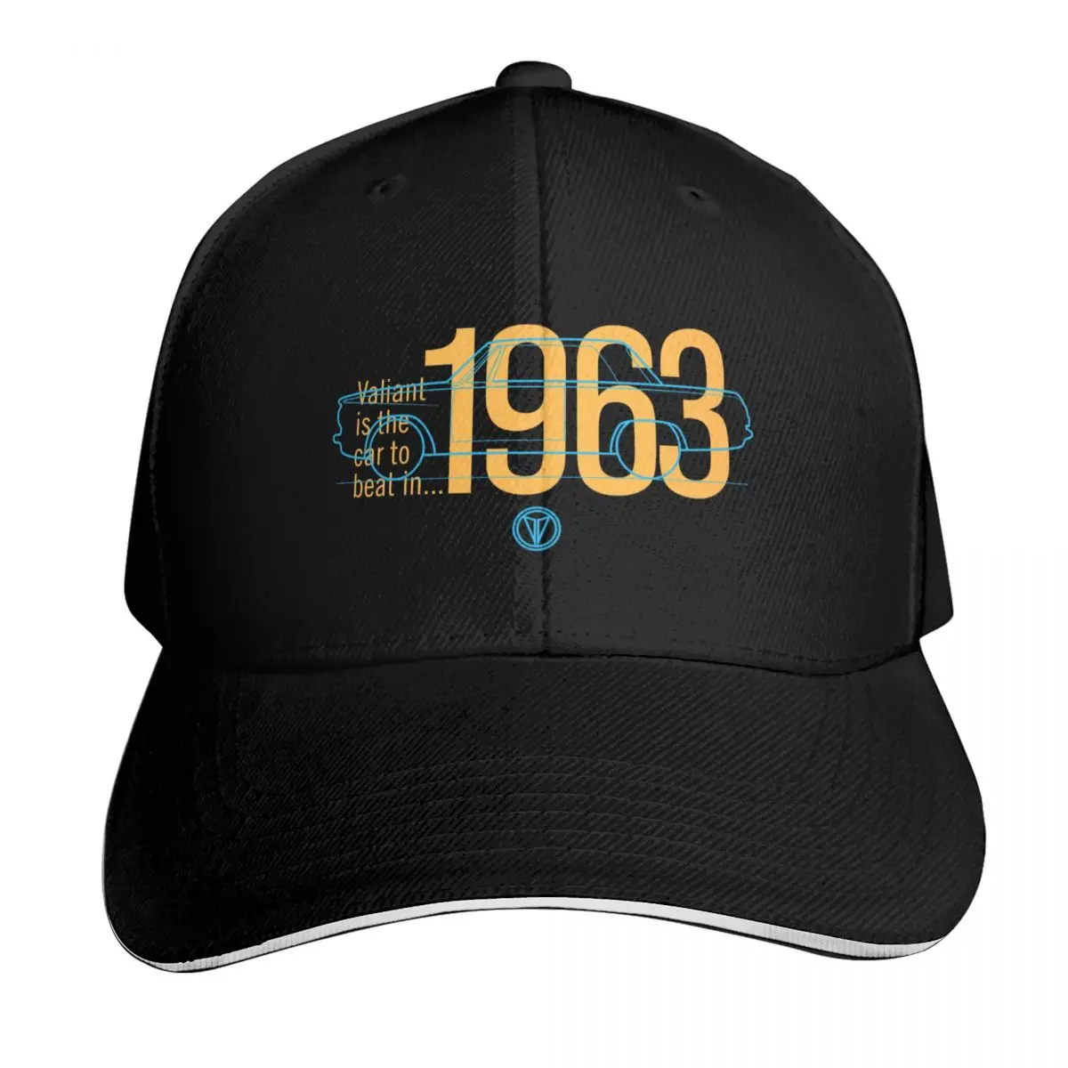 1963 Valiant (Coupe) - The Car to Beat Baseball Cap Unisex for Men Women Outdoor Golf Running Hiking Summer Beach Travel