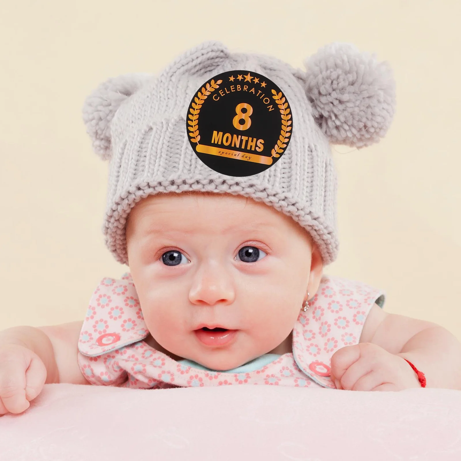 

Photo Props Milestone Month Stickers Monthly Neonatal Label Paper Cartoon