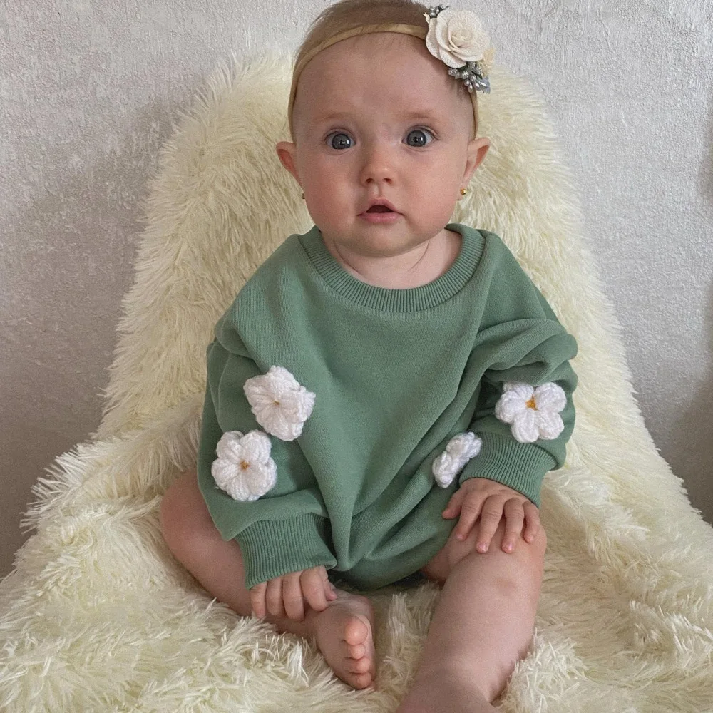 Single Piece Underwear Baby Rompers for Girls Boys Newborn Bodysuits & One-pieces Baby Three-dimensional Cloud Flowers Outfit