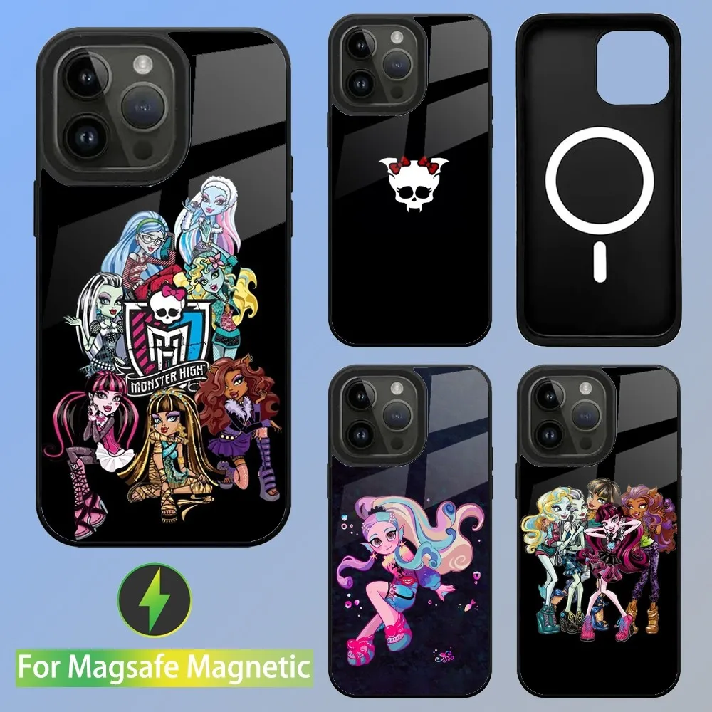 Cartoon M-Monster High Phone Case For iPhone 15,14,13,12,11,Plus,Pro,Max Mini Magsafe Magnetic Wireless Charging