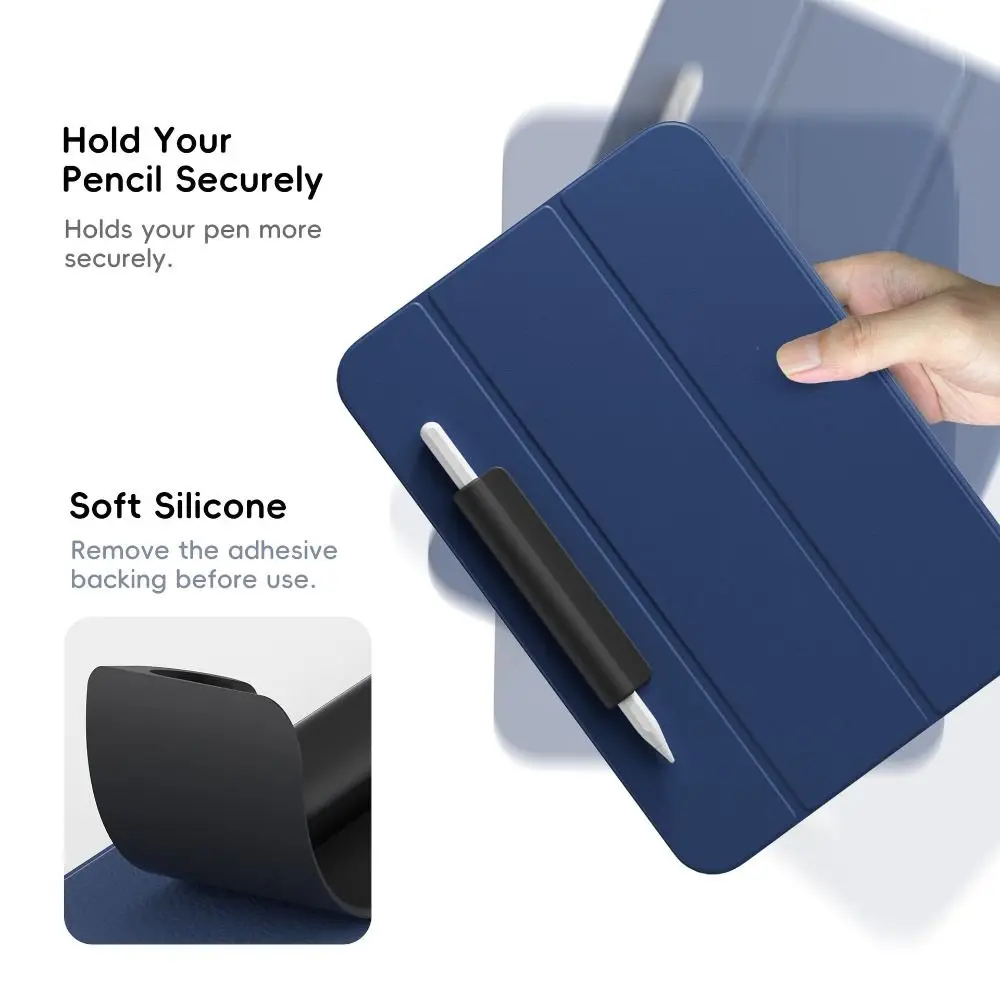 Silicone Pencil Holder Self-Adhesive Flexible Protective Sleeve Solid Color Anti-loss for Pencil 1st/2nd Generation