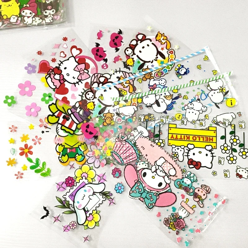 10PCS Cartoon Random 16oz UV DTF Disney Sanrio Hello Kitty Cup Wrap Wholesale Libbey Glass Can Cold Transfer Decals Sticker