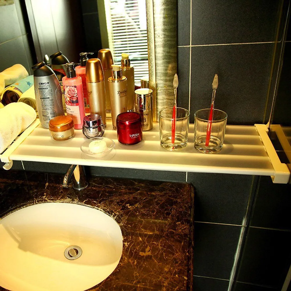 

Adjustable 30-40Cm Retractable Rack Shelf White Space Saving Storage Shelf For Wardrobe Cupboard Multi-Function Heavy Duty No