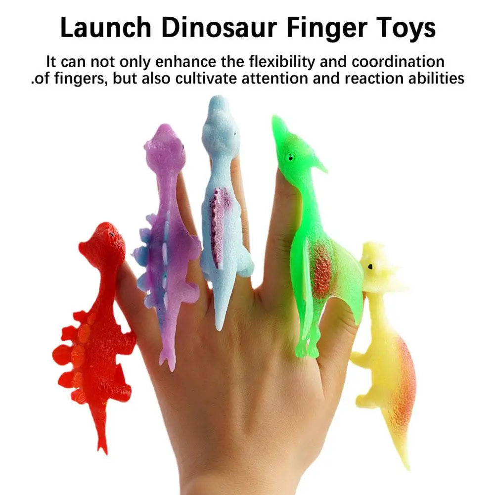 

10/75pcs Finger Catapult Dinosaur Slingshot Sticky Wall Toys For Adults And Kids Vent Stress Relief Catapult Dinosaur Toys Z5Q8