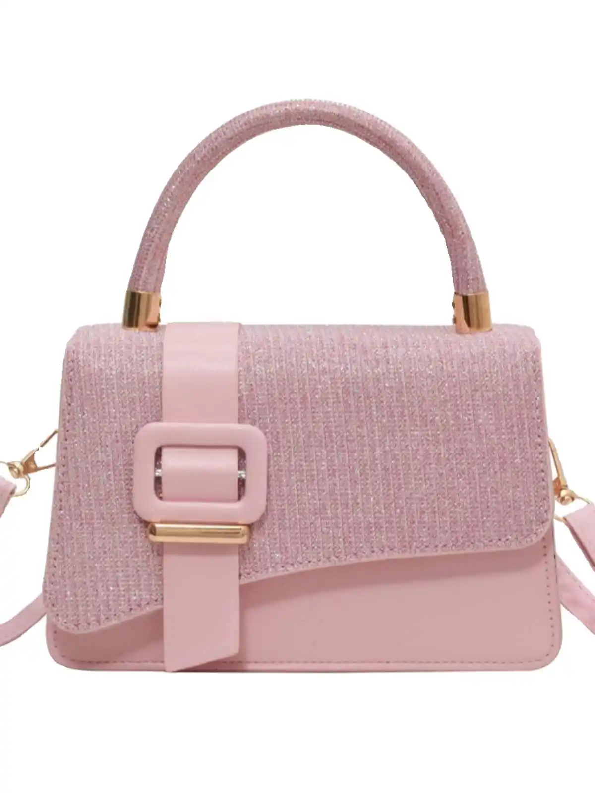 New Fashion PU Splicing Sequins Crossbody Bag For Women Casual Korean Edition Handbag Trendy Simple Handheld Shoulder Bag