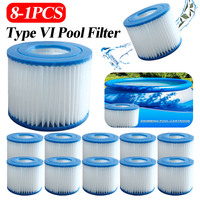 8-1pcs Replacement Swimming Pool Filter Fit for Bestway Flowclear Size VI Filter Cartridge Lay-Z-Spa - Miami Vegas Palm Springs