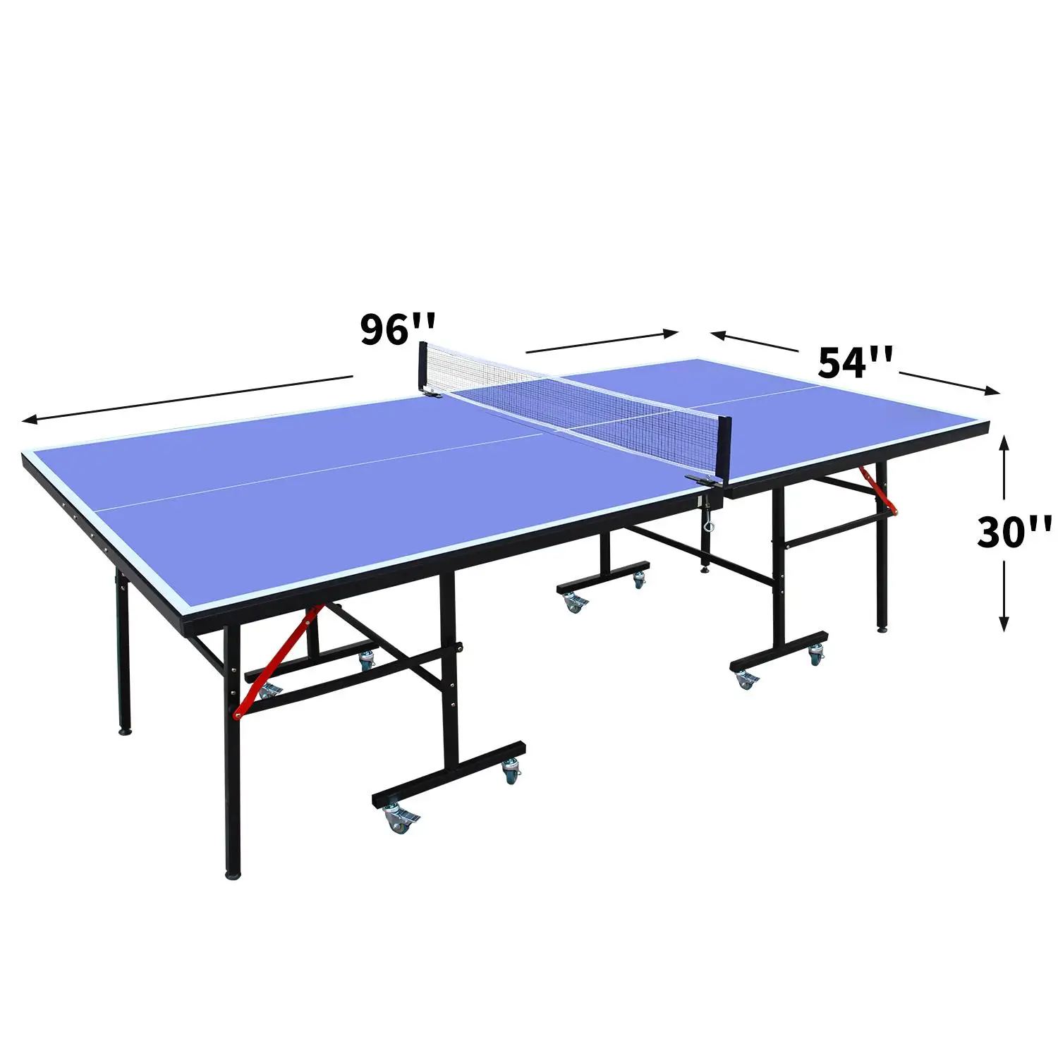 Conjunto de mesa de tênis de mesa dobrável de 8 pés com rede, 2 pás e 3 bolas - portátil para jogo de pong interno