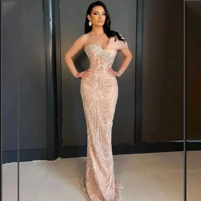 

Роскошные платья для выпускного вечера на одно плечо со стразами и аппликациями, бюстье для торжественных случаев, платье на заказ