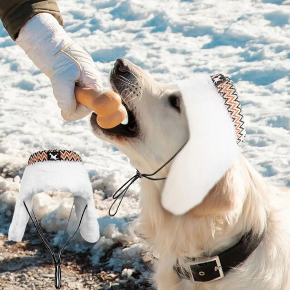 Gorro ajustable de invierno para perros, gorro transpirable anticongelante a prueba de frío para mascotas con orejeras, gorro cálido para viento y nieve para invierno