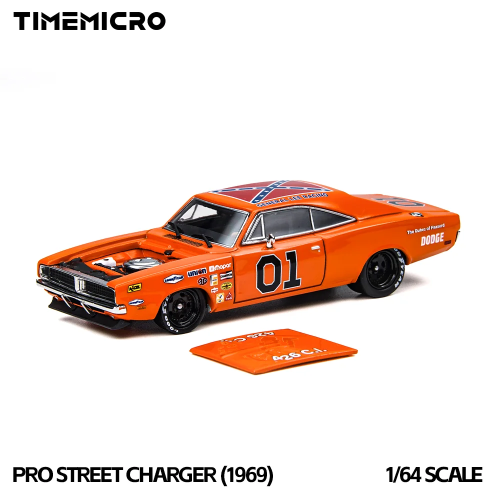 TimeMicro 1:64 Alloy Racing Car Model Orange 01 Graphic Miniature Collectible Model