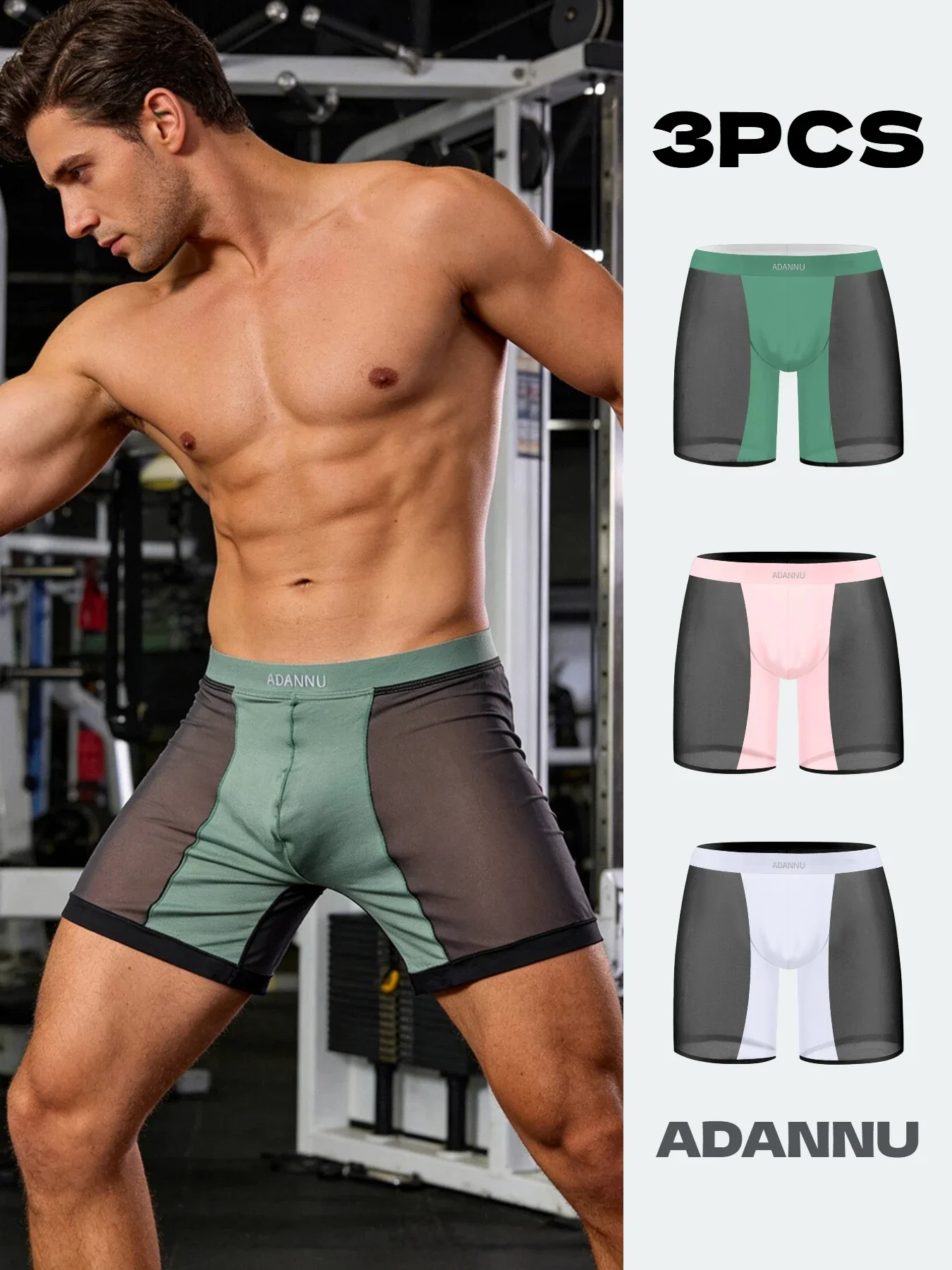 Spring/Summer Men's Boxer Briefs Modal Ice Silk Design, Ultra-Breathable Cool High-Stretch Sports Underwear for Men