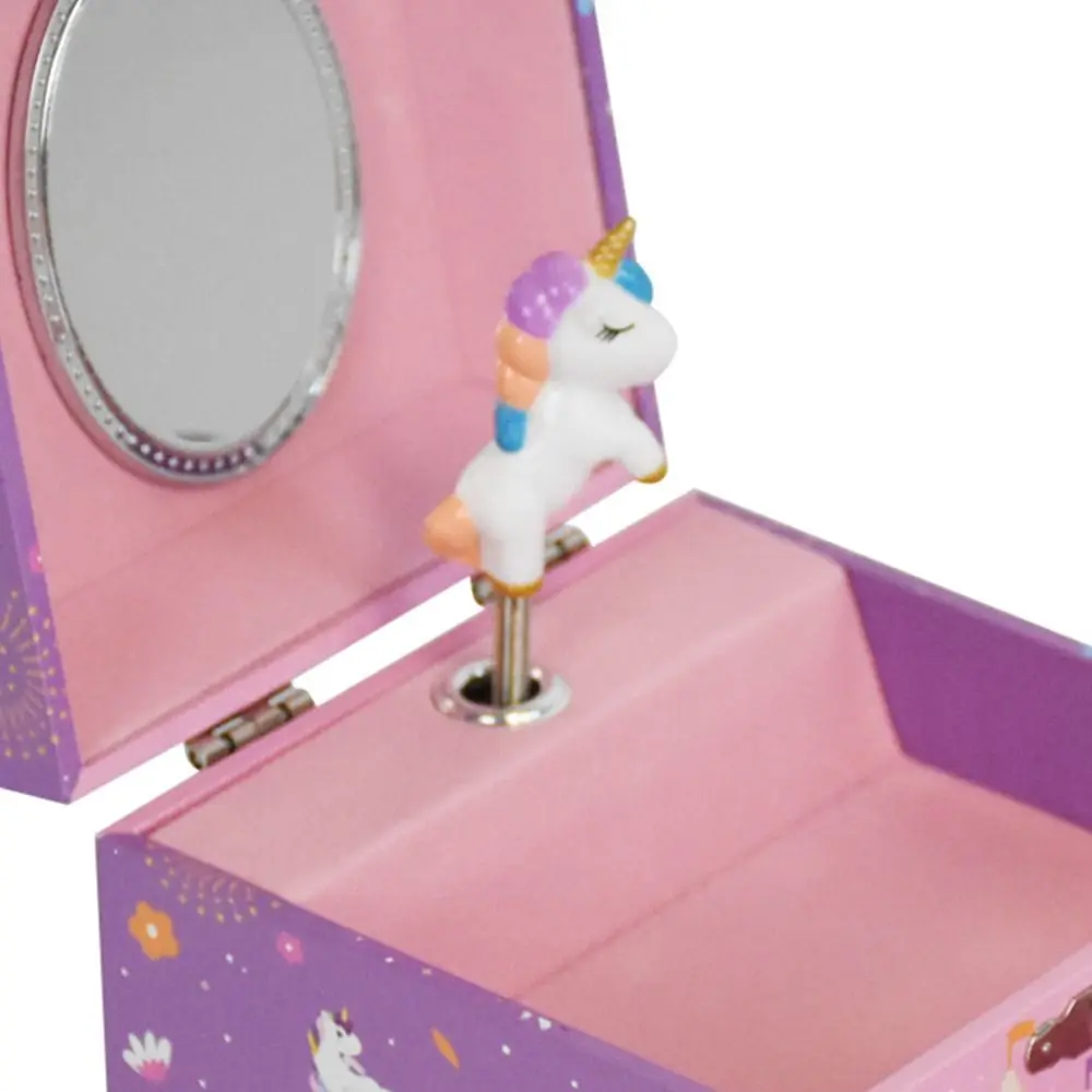 With Mirror Rotating Girl Music Box Save Space Drawer Style Musical Jewelry Box Sparkling Ballerina Music Box Valentine's Day