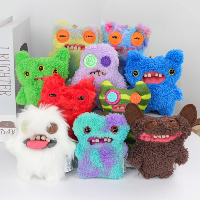 Original Fuggler Tooth Monster Keychain Plush Toys Cute Wide Eyed Weirdo Screech Funny Ugly Tooth