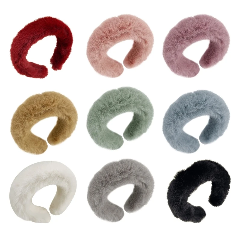 Opaska ze sztucznego futra PlushHair Hoop PlushHeadband opaska do pielęgnacji skóry z pałąkiem na głowę