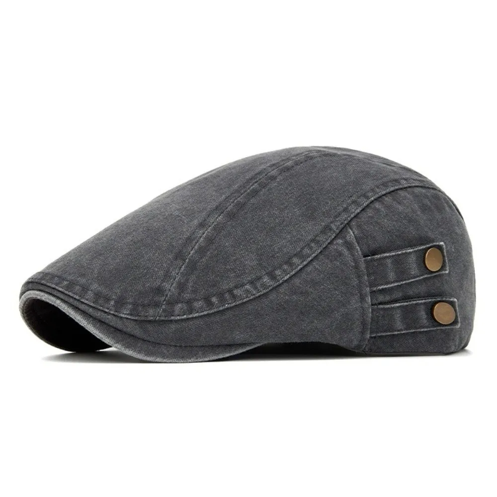 Retro Solid Color Flat Cap Adjustable Fit Soft Material Newsboy Hat Four Seasons Wear Unisex Design Driving Cap For Men