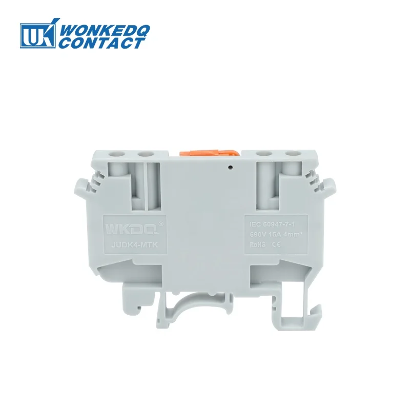 10Pcs UDK4-MTK Knife Disconnect Screw Connect Terminal Block 4mm² Cable Connector Electrical Din Rail Terminal Block UK UDK 4