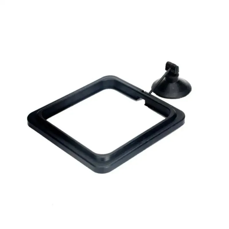 Black Color Aquarium Feeding Ring Fish Tank Floating Food Tray Feeder Square Circle Accessory Fish Food Feeder Suction Cup image 2