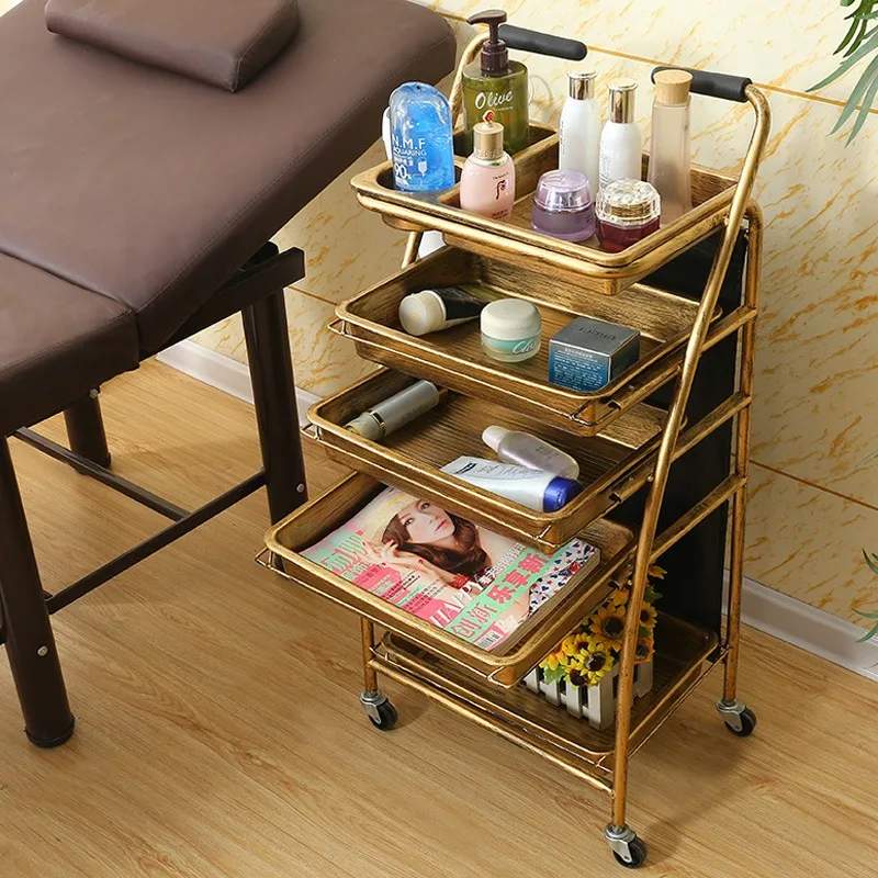 Auxiliary Cart Spa Equipment Hairdressing Salon Manicure Support Professional Cosmetic Helper Trolley Barber Furniture Tool