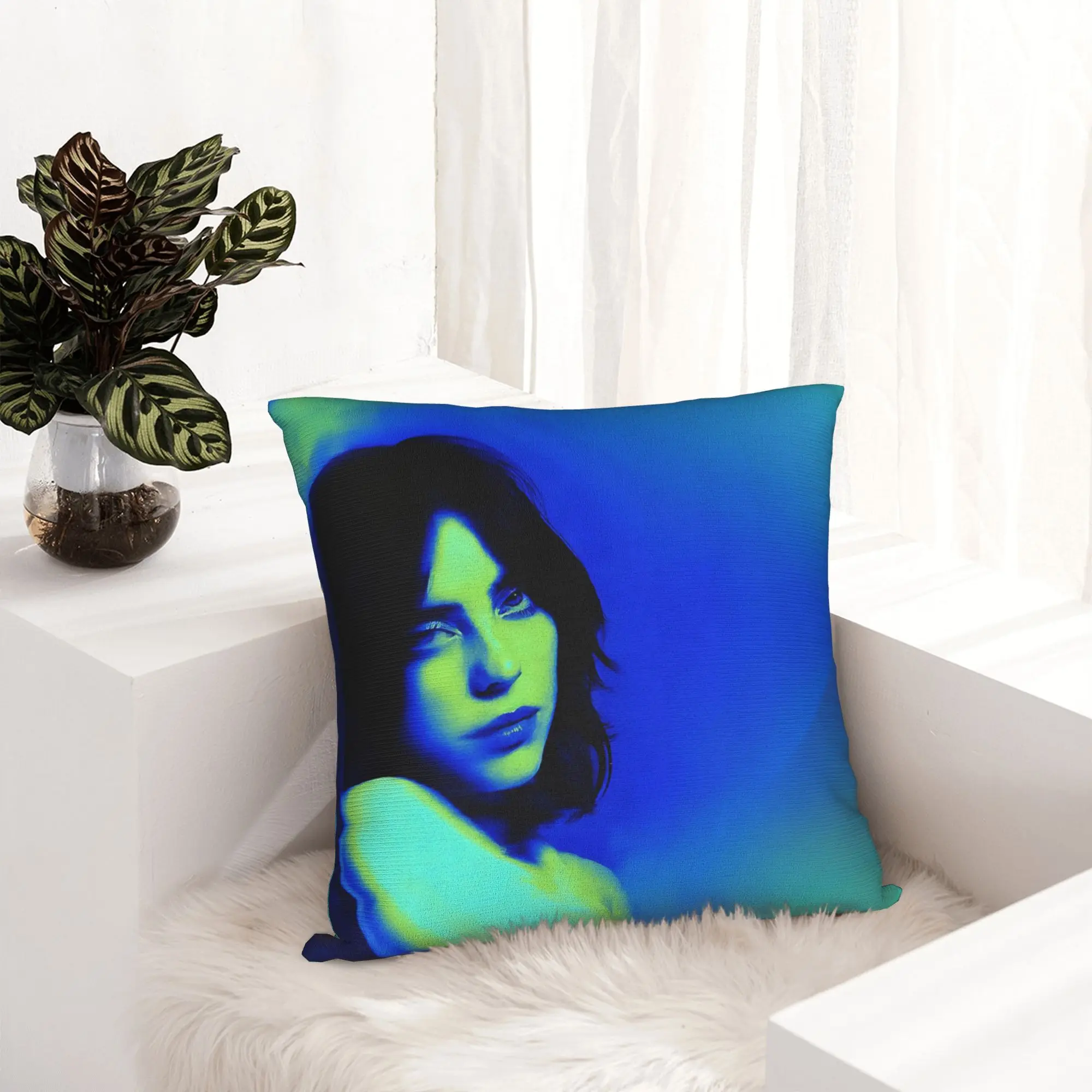 Popular Singer B-Billies Pillowcase Printed Fabric Cushion Cover Decor  Throw Pillow Case Cover Home Zipper 40X40cm